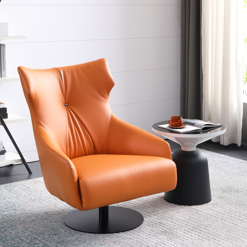 Reclinabile sedia alare in pelle incollata con poltrona da letto a gamba singola