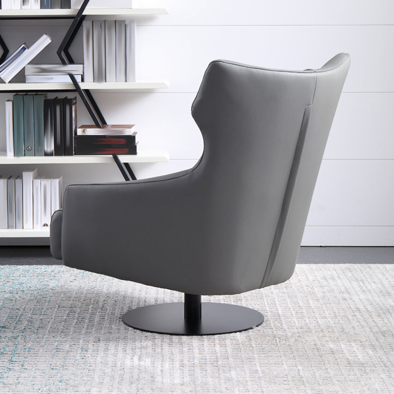 Reclinabile sedia alare in pelle incollata con poltrona da letto a gamba singola