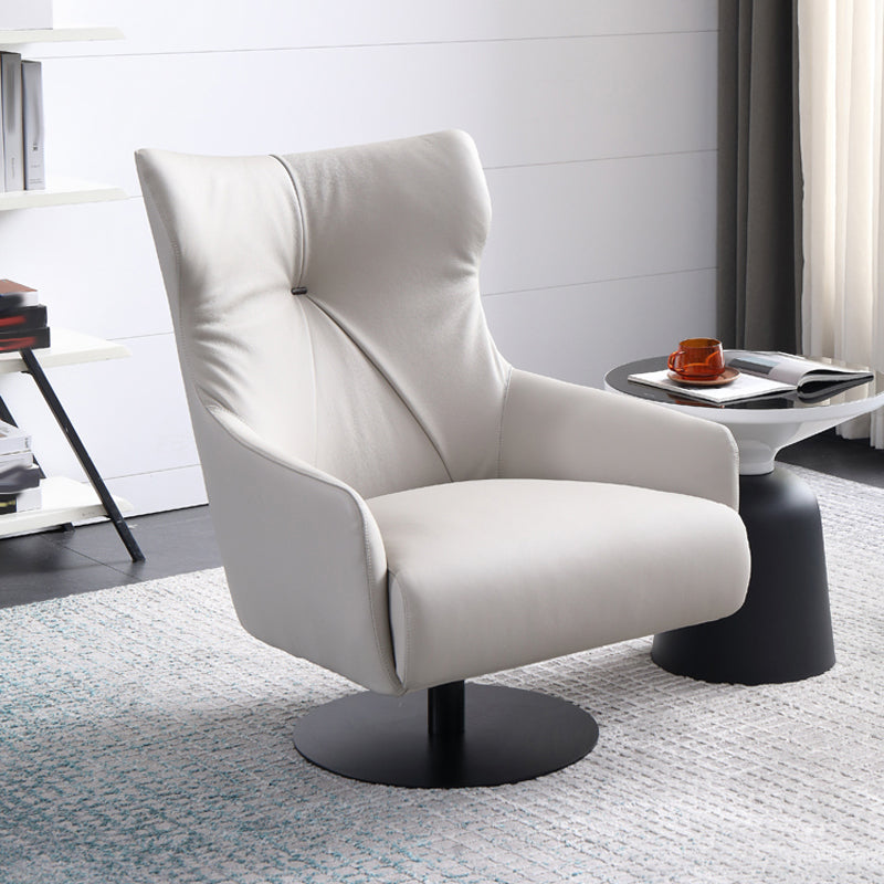 Reclinabile sedia alare in pelle incollata con poltrona da letto a gamba singola
