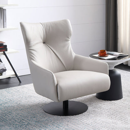 Reclinabile sedia alare in pelle incollata con poltrona da letto a gamba singola