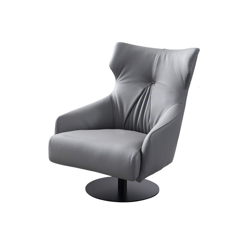 Reclinabile sedia alare in pelle incollata con poltrona da letto a gamba singola