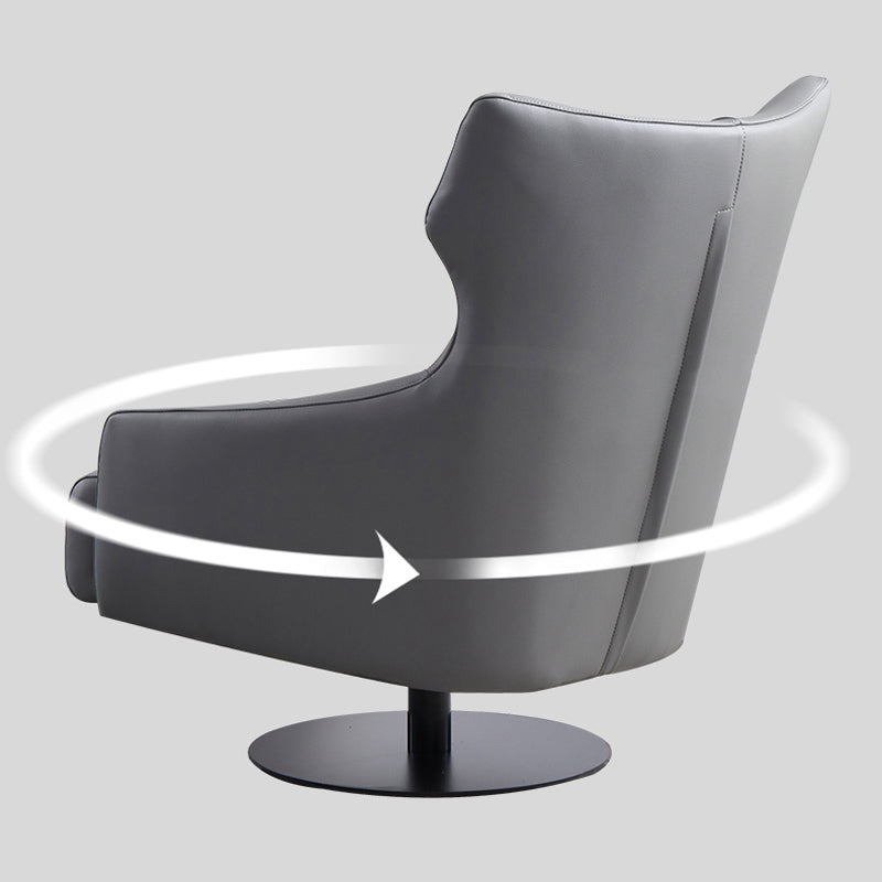 Reclinabile sedia alare in pelle incollata con poltrona da letto a gamba singola