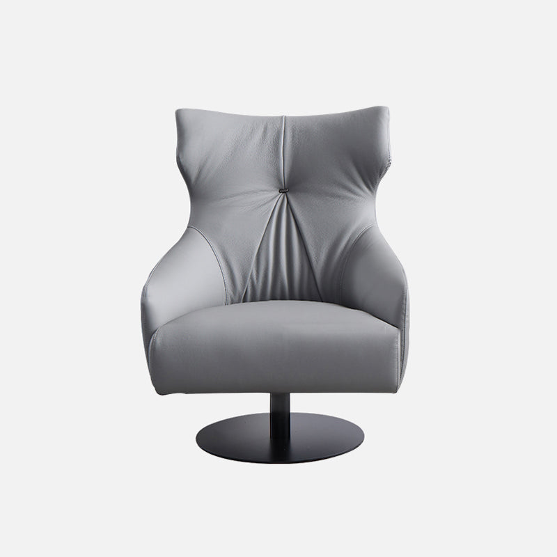 Reclinabile sedia alare in pelle incollata con poltrona da letto a gamba singola