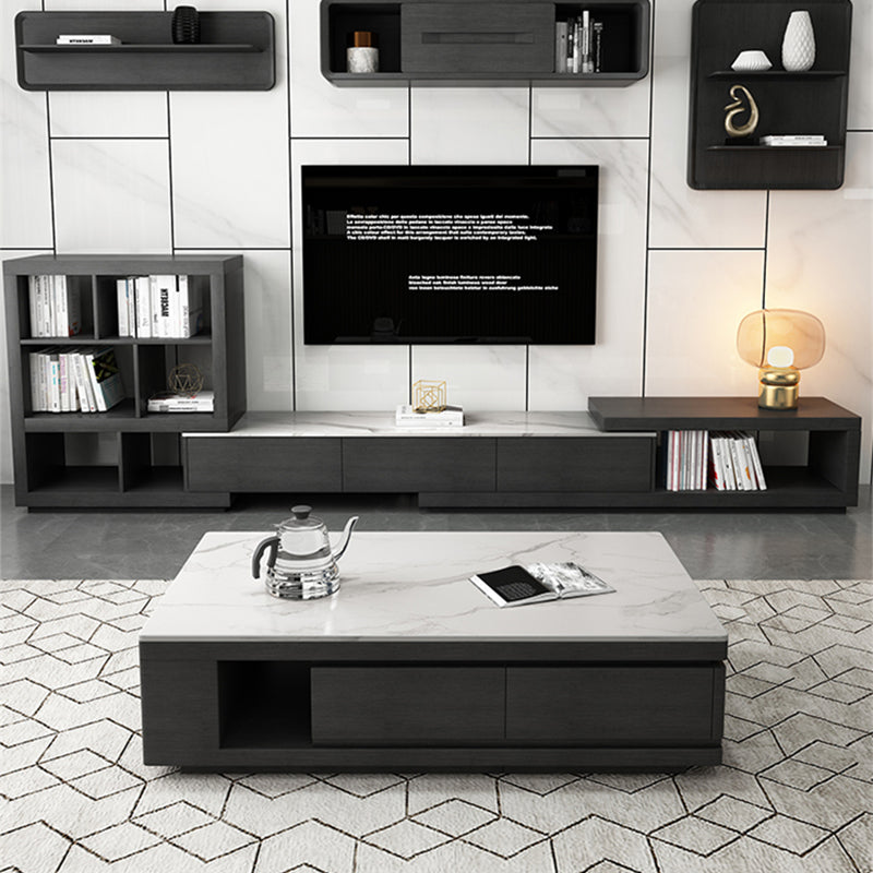 Single Coffee Table Slate Rectangular Coffee Table with Shelf Clearhalo 'Coffee & Accent Tables' 'Coffee Tables' 'coffee_tables' 'furn' 'furn_coffee_tables' 'Furniture' 'Living Room Furniture' 6905268