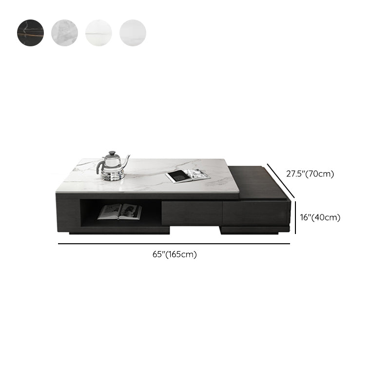 Single Coffee Table Slate Rectangular Coffee Table with Shelf Clearhalo 'Coffee & Accent Tables' 'Coffee Tables' 'coffee_tables' 'furn' 'furn_coffee_tables' 'Furniture' 'Living Room Furniture' 6905278