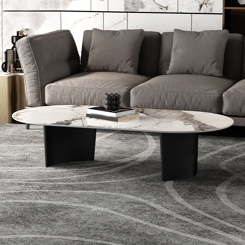 No Distressing Coffee Table Modern 2 Legs Free-Form Single Coffee Table Clearhalo 'Coffee & Accent Tables' 'Coffee Tables' 'coffee_tables' 'furn' 'furn_coffee_tables' 'Furniture' 'Living Room Furniture' 6905279
