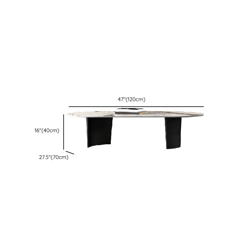 No Distressing Coffee Table Modern 2 Legs Free-Form Single Coffee Table Clearhalo 'Coffee & Accent Tables' 'Coffee Tables' 'coffee_tables' 'furn' 'furn_coffee_tables' 'Furniture' 'Living Room Furniture' 6905291