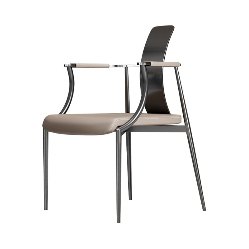 Glam Track Arms Armchair Basic Fixed Back Accent Armchair for Living Room Microfiber Leather 1 Piece Black Clearhalo 'Accent Chairs' 'accent_chairs' 'Chairs & Seating' 'furn' 'furn_accent_chairs' 'Furniture' 'Living Room Furniture' 6905294