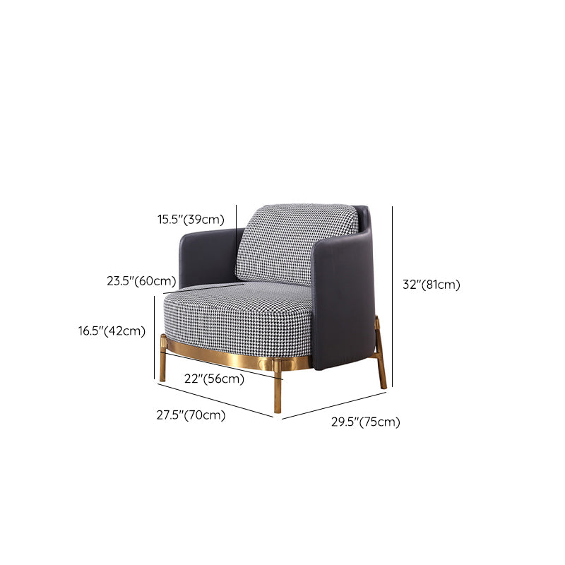 Chaise de baril à linge 29.52 "Chaise de large avec coussin pour le salon