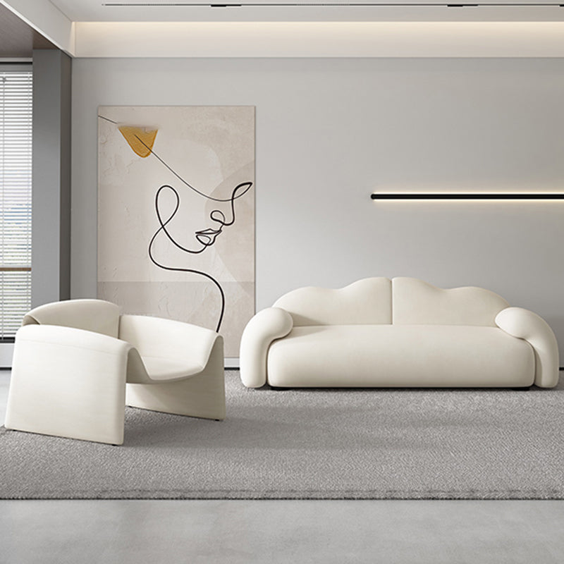 Scandinavische zitplaatsen witte kussens Rolled Arm woonkamer bank