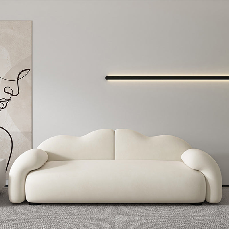 Scandinavische zitplaatsen witte kussens Rolled Arm woonkamer bank