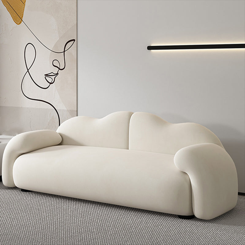 Scandinavische zitplaatsen witte kussens Rolled Arm woonkamer bank