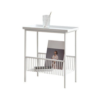 Contemporary Metal End Table Tray Top Accent Side Table with Storage White 1 Clearhalo 'Coffee & Accent Tables' 'End & Side Tables' 'end_side_tables' 'furn' 'furn_end_side_tables' 'Furniture' 'Living Room Furniture' 6905389