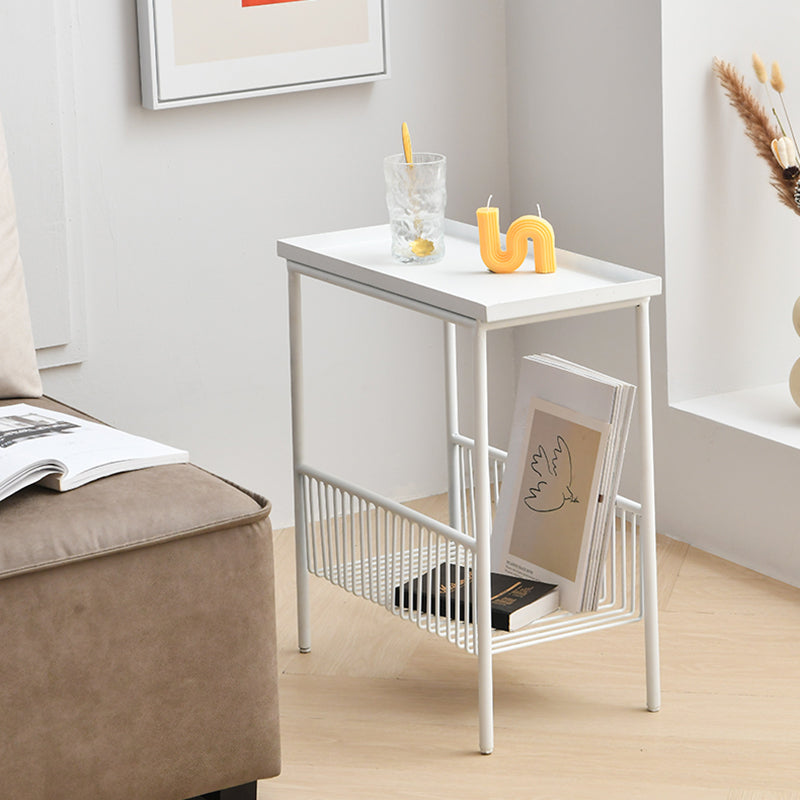 Contemporary Metal End Table Tray Top Accent Side Table with Storage Clearhalo 'Coffee & Accent Tables' 'End & Side Tables' 'end_side_tables' 'furn' 'furn_end_side_tables' 'Furniture' 'Living Room Furniture' 6905396