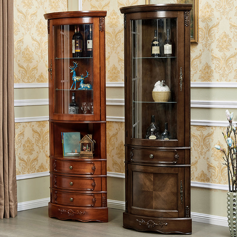 Triangle Accent Cabinet Solid Wood Storage Cabinet with Drawer Clearhalo 'Cabinets & Chests' 'cabinets_chests' 'furn' 'furn_cabinets_chests' 'Furniture' 'Living Room Furniture' 6905416