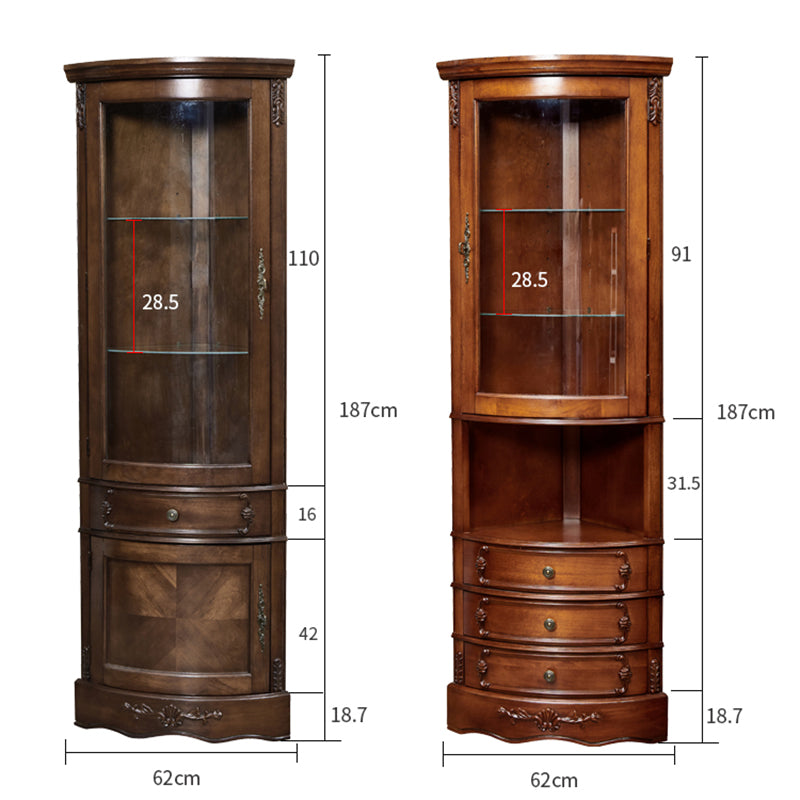 Triangle Accent Cabinet Solid Wood Storage Cabinet with Drawer Clearhalo 'Cabinets & Chests' 'cabinets_chests' 'furn' 'furn_cabinets_chests' 'Furniture' 'Living Room Furniture' 6905421