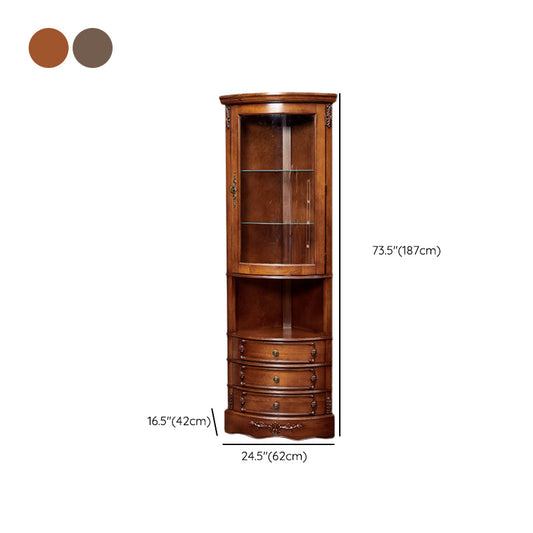 Triangle Accent Cabinet Solid Wood Storage Cabinet with Drawer Clearhalo 'Cabinets & Chests' 'cabinets_chests' 'furn' 'furn_cabinets_chests' 'Furniture' 'Living Room Furniture' 6905422