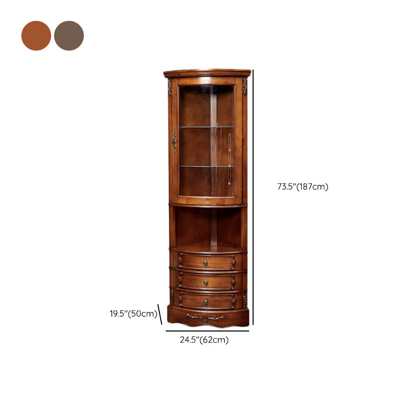 Triangle Accent Cabinet Solid Wood Storage Cabinet with Drawer Clearhalo 'Cabinets & Chests' 'cabinets_chests' 'furn' 'furn_cabinets_chests' 'Furniture' 'Living Room Furniture' 6905423