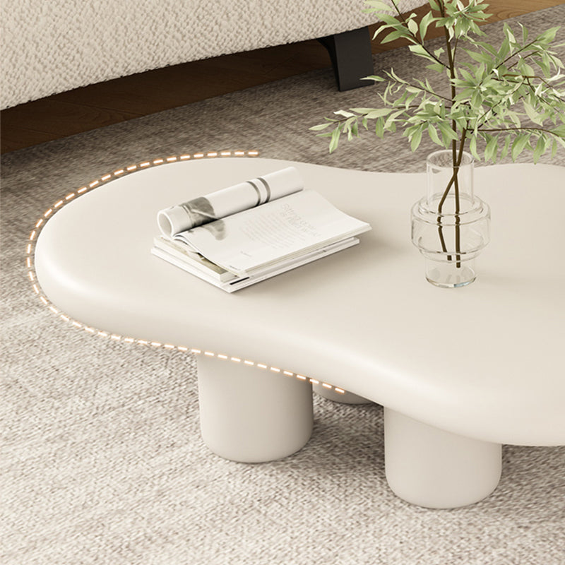 White Wood Coffee Table Free-Form Modern No Distressing Coffee Table Clearhalo 'Coffee & Accent Tables' 'Coffee Tables' 'coffee_tables' 'furn' 'furn_coffee_tables' 'Furniture' 'Living Room Furniture' 6905433