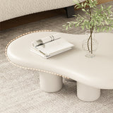 Tavolino in legno bianco a forma libera moderna senza angoscia tavolino