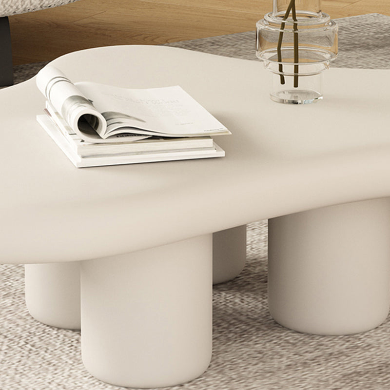 White Wood Coffee Table Free-Form Modern No Distressing Coffee Table Clearhalo 'Coffee & Accent Tables' 'Coffee Tables' 'coffee_tables' 'furn' 'furn_coffee_tables' 'Furniture' 'Living Room Furniture' 6905435