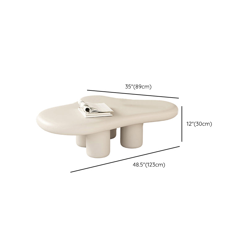 White Wood Coffee Table Free-Form Modern No Distressing Coffee Table Clearhalo 'Coffee & Accent Tables' 'Coffee Tables' 'coffee_tables' 'furn' 'furn_coffee_tables' 'Furniture' 'Living Room Furniture' 6905437
