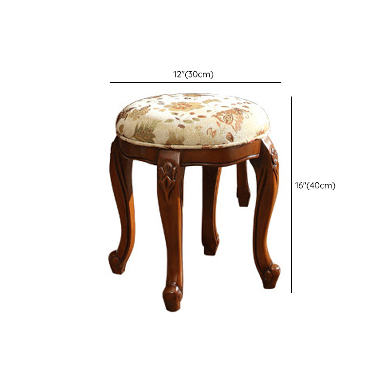 Traditional Solid Wood Brown Bedroom Mirror With Drawer Makeup Vanity Set