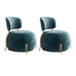 Blue Armless Lounge Chair Armless Fixed Back Bedroom Ottoman Set Accent Chair Flannel 2 Piece Set Clearhalo 'Accent Chairs' 'accent_chairs' 'Chairs & Seating' 'furn' 'furn_accent_chairs' 'Furniture' 'Living Room Furniture' 6905469