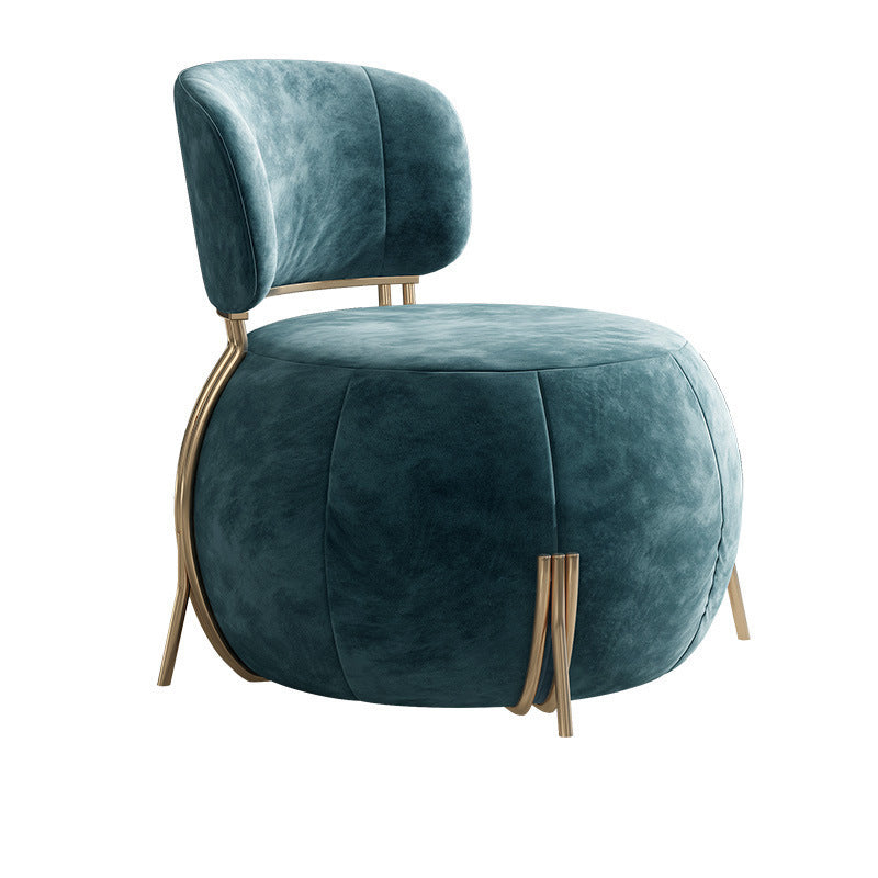Blue Armless Lounge Chair Armless Fixed Back Bedroom Ottoman Set Accent Chair Flannel 1 Piece Clearhalo 'Accent Chairs' 'accent_chairs' 'Chairs & Seating' 'furn' 'furn_accent_chairs' 'Furniture' 'Living Room Furniture' 6905474
