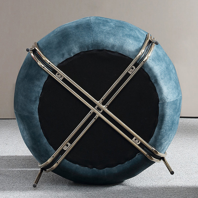 Blue Armless Lounge Chair Armless Fixed Back Bedroom Ottoman Set Clearhalo 'Accent Chairs' 'accent_chairs' 'Chairs & Seating' 'furn' 'furn_accent_chairs' 'Furniture' 'Living Room Furniture' 6905477