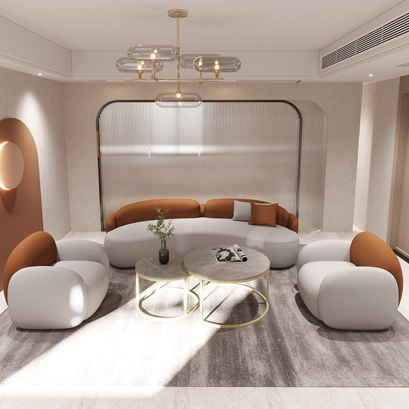 リビングルーム用のタイトなシートフェイクレザーデッキー防水斜めの斜め腕ソファ