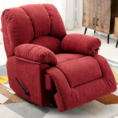 Contemporary Cotton Reclining Chair Solid Color Chair with Independent Foot Red Clearhalo 'Chairs & Seating' 'furn' 'furn_recliners' 'Furniture' 'Living Room Furniture' 'Recliners' 6905530