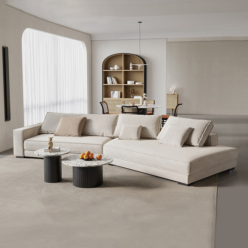 Divano braccio inclinata glam contemporaneo con cuscini divano in pelle genuina in grigio