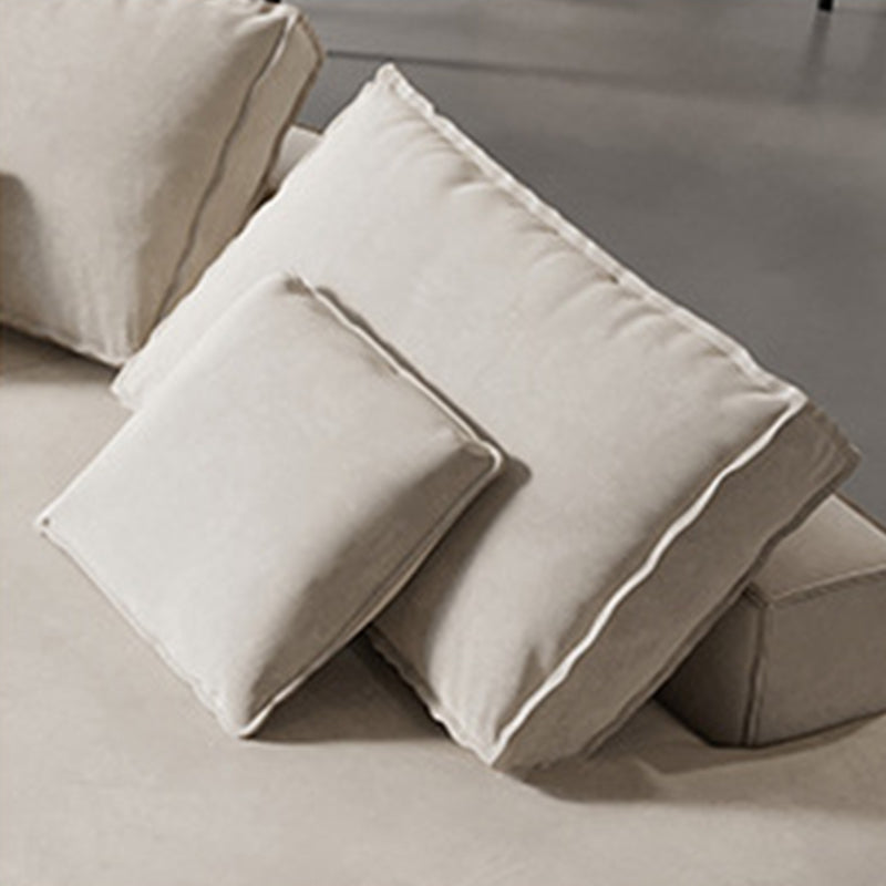 Divano braccio inclinata glam contemporaneo con cuscini divano in pelle genuina in grigio