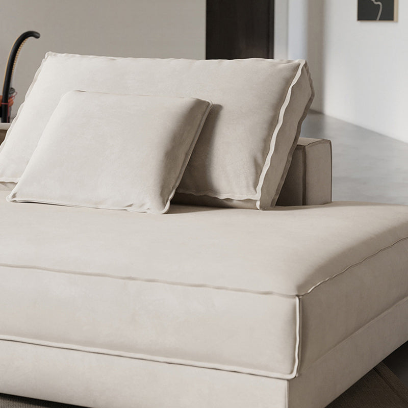 Divano braccio inclinata glam contemporaneo con cuscini divano in pelle genuina in grigio