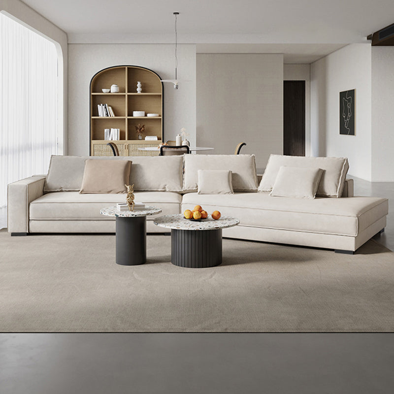 Divano braccio inclinata glam contemporaneo con cuscini divano in pelle genuina in grigio