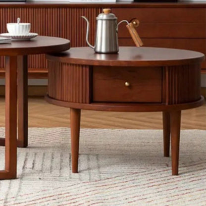 Table basse contemporaine Table basse ronde en bois massif