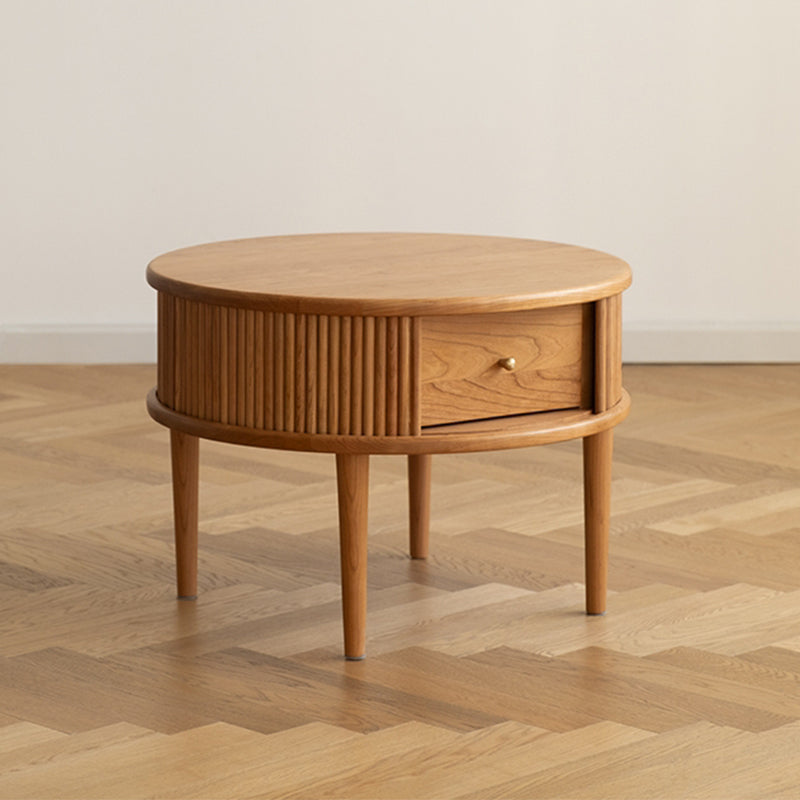 Table basse contemporaine Table basse ronde en bois massif