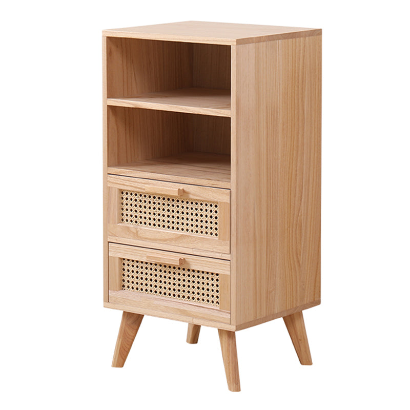 Wicker Rattan Accent Cabinet Bar Pulls Handle Design Storage Cabinet 16"L x 14"W x 32"H Natural Clearhalo 'Cabinets & Chests' 'cabinets_chests' 'furn' 'furn_cabinets_chests' 'Furniture' 'Living Room Furniture' 6905684