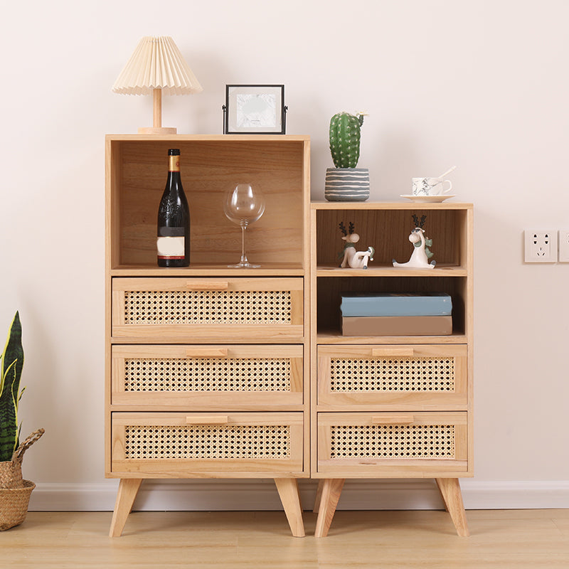 Wicker Rattan Accent Cabinet Bar Pulls Handle Design Storage Cabinet Clearhalo 'Cabinets & Chests' 'cabinets_chests' 'furn' 'furn_cabinets_chests' 'Furniture' 'Living Room Furniture' 6905690