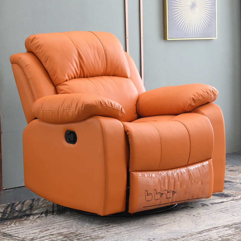 Solid Color Home Theater Recliner Bonded Leather Contemporary Chair for Home Clearhalo 'Chairs & Seating' 'furn' 'furn_recliners' 'Furniture' 'Living Room Furniture' 'Recliners' 6905708