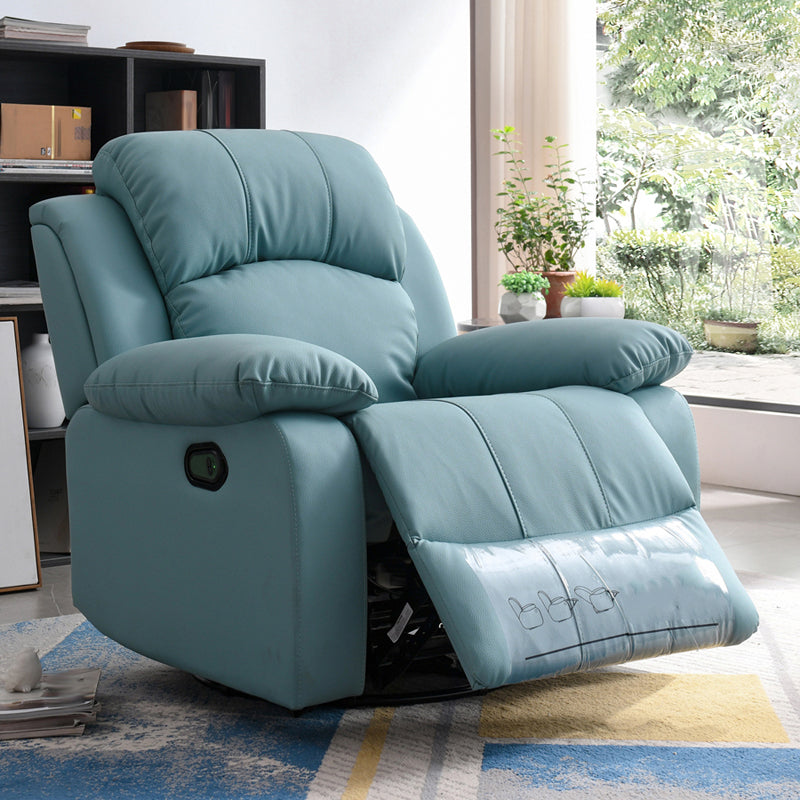 Solid Color Home Theater Recliner Bonded Leather Contemporary Chair for Home Clearhalo 'Chairs & Seating' 'furn' 'furn_recliners' 'Furniture' 'Living Room Furniture' 'Recliners' 6905710