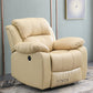 Solid Color Home Theater Recliner Bonded Leather Contemporary Chair for Home Off-White Clearhalo 'Chairs & Seating' 'furn' 'furn_recliners' 'Furniture' 'Living Room Furniture' 'Recliners' 6905715
