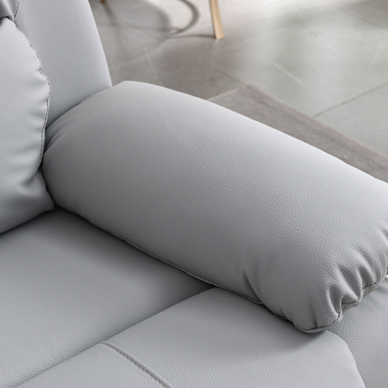 Solid Color Home Theater Recliner Bonded Leather Contemporary Chair for Home Clearhalo 'Chairs & Seating' 'furn' 'furn_recliners' 'Furniture' 'Living Room Furniture' 'Recliners' 6905719