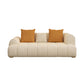 Scandinavian Fabric Stationary Sofa Recessed Arm Sofa with Pillows