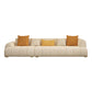 Scandinavian Fabric Stationary Sofa Recessed Arm Sofa with Pillows