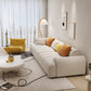 Scandinavian Fabric Stationary Sofa Recessed Arm Sofa with Pillows
