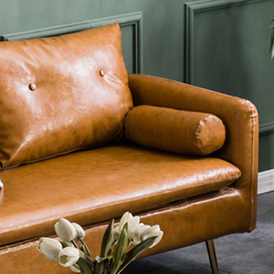 Divano glam con 2 cuscini a sedere per soggiorno in pelle finta del braccio quadrato