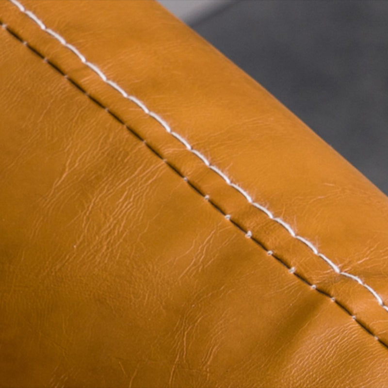 Sofá glamorosa con 2 almohadas Sala de estar de cuero de brazo cuadrado