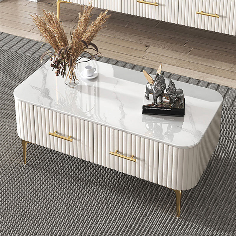4 Legs Slate Rectangular Coffee Table Modern Single Coffee Table with Drawer Clearhalo 'Coffee & Accent Tables' 'Coffee Tables' 'coffee_tables' 'furn' 'furn_coffee_tables' 'Furniture' 'Living Room Furniture' 6905790